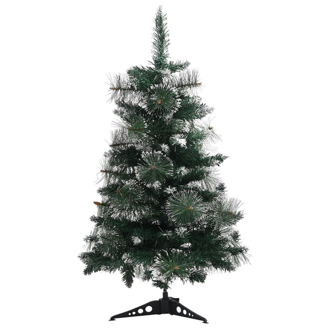 Sapin De Noël Artificiel Avec Support Vert Et Blanc 60 Cm Pvc