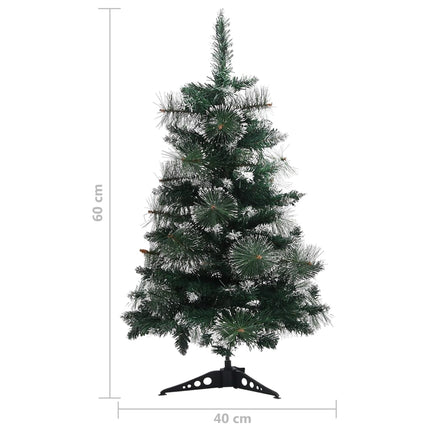 Sapin De Noël Artificiel Avec Support Vert Et Blanc 60 Cm Pvc