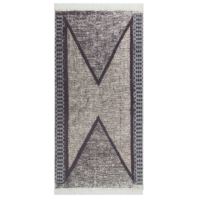 Tapis Noir Et Gris Coton