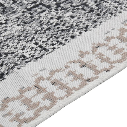 Tapis Noir Et Gris Coton