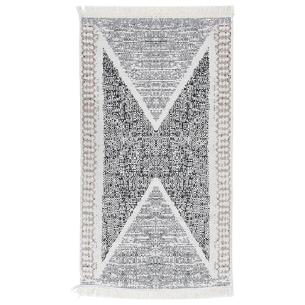 Tapis Noir Et Gris Coton