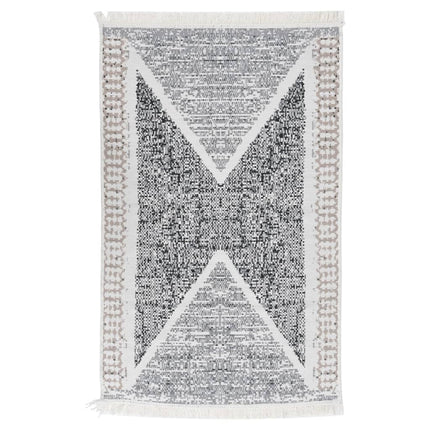 Tapis Noir Et Gris Coton