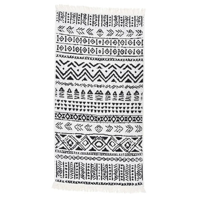 Tapis Noir Et Blanc Coton