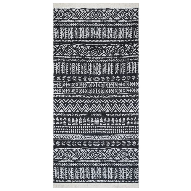 Tapis Noir Et Blanc Coton