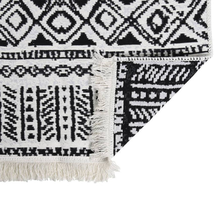 Tapis Noir Et Blanc Coton