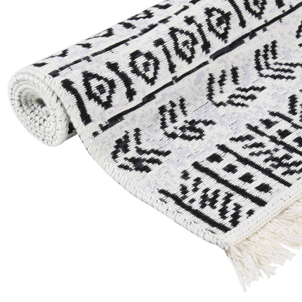 Tapis Noir Et Blanc Coton