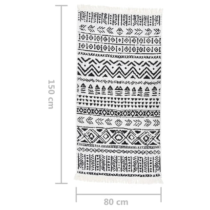Tapis Noir Et Blanc Coton