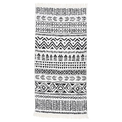 Tapis Noir Et Blanc Coton