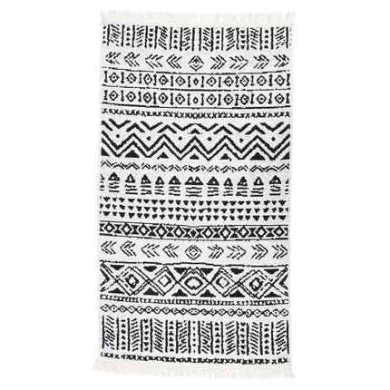 Tapis Noir Et Blanc Coton