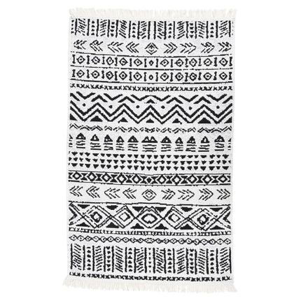Tapis Noir Et Blanc Coton