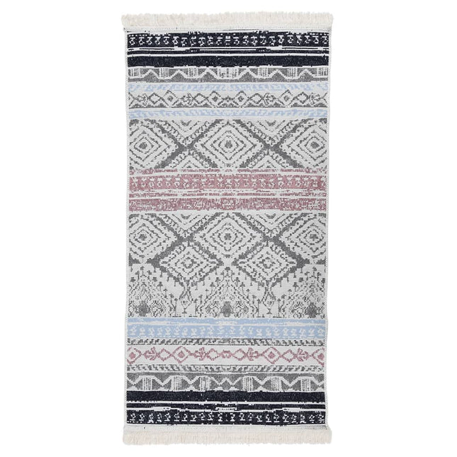 Tapis Rose Et Aqua Coton