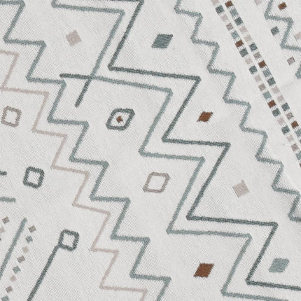 Tapis Beige Et Bleu Coton
