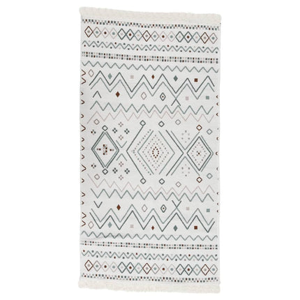 Tapis Beige Et Bleu Coton