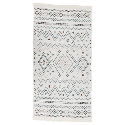 Tapis Beige Et Bleu Coton