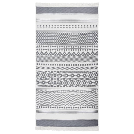 Tapis Gris Et Blanc Coton