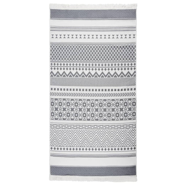 Tapis Gris Et Blanc Coton