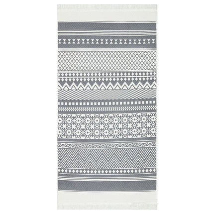 Tapis Gris Et Blanc Coton