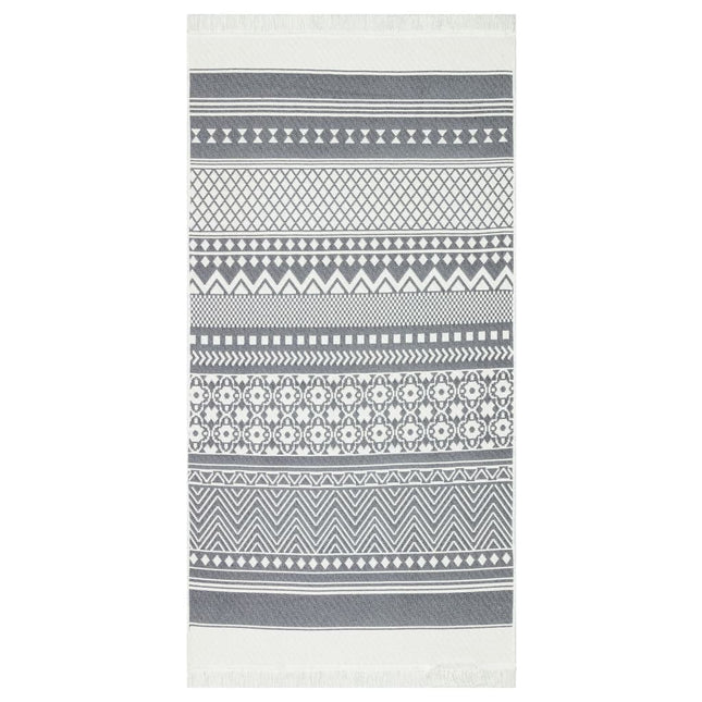 Tapis Gris Et Blanc Coton