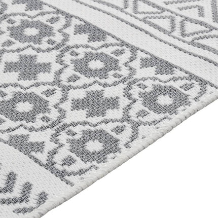 Tapis Gris Et Blanc Coton