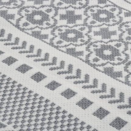 Tapis Gris Et Blanc Coton