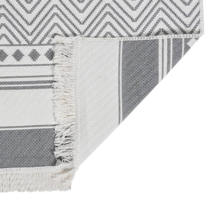 Tapis Gris Et Blanc Coton