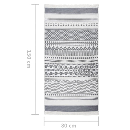Tapis Gris Et Blanc Coton