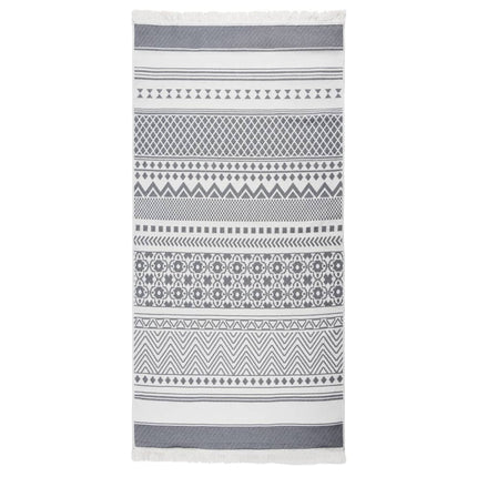 Tapis Gris Et Blanc Coton