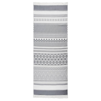 Tapis Gris Et Blanc Coton