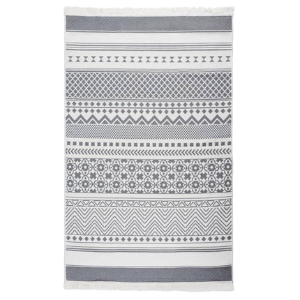 Tapis Gris Et Blanc Coton