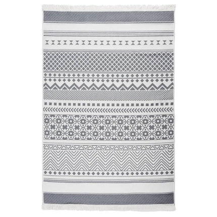 Tapis Gris Et Blanc Coton