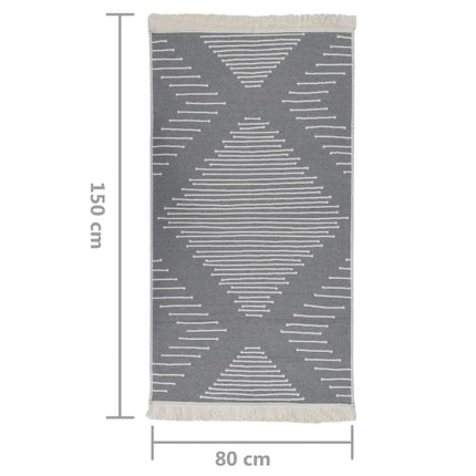 Tapis Gris Foncé Coton