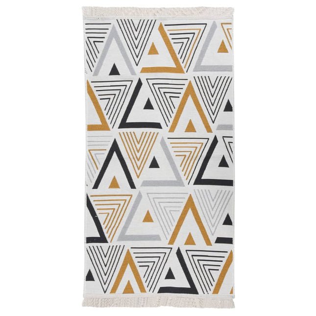 Tapis Jaune Et Gris Coton