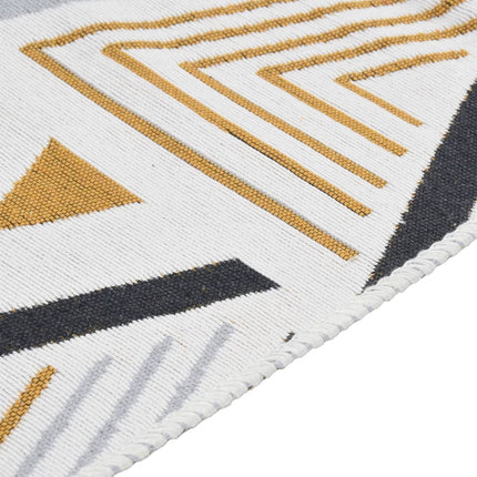 Tapis Jaune Et Gris Coton