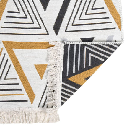 Tapis Jaune Et Gris Coton