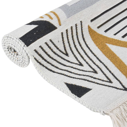 Tapis Jaune Et Gris Coton