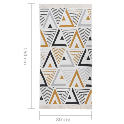 Tapis Jaune Et Gris Coton