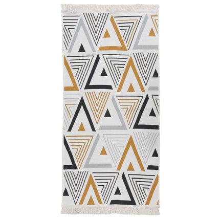 Tapis Jaune Et Gris Coton
