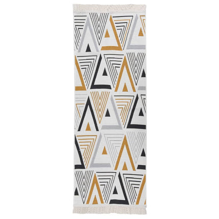 Tapis Jaune Et Gris Coton