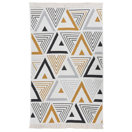Tapis Jaune Et Gris Coton