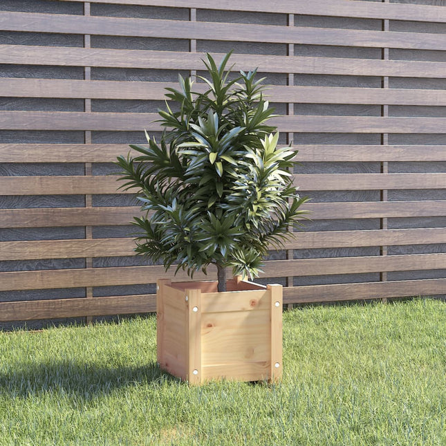 Jardinière D'extérieur 31X31X31 Cm Bois De Pin Massif