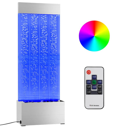 Colonne À Bulles Avec Led Rvb Inox Et Acrylique 110 Cm