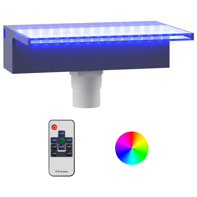 Déversoir Pour Cascade Avec Led Rvb Acrylique 30 Cm