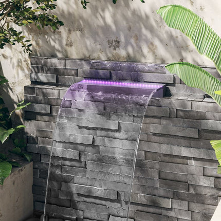 Déversoir Pour Cascade Avec Led Rvb Acrylique 30 Cm