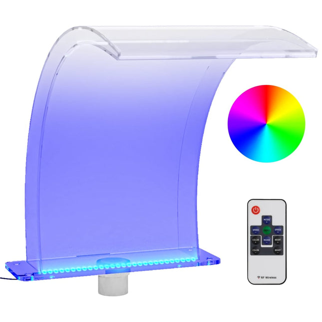 Fontaine De Piscine Avec Led Rvb Acrylique 50 Cm