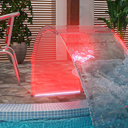 Fontaine De Piscine Avec Led Rvb Acrylique 50 Cm
