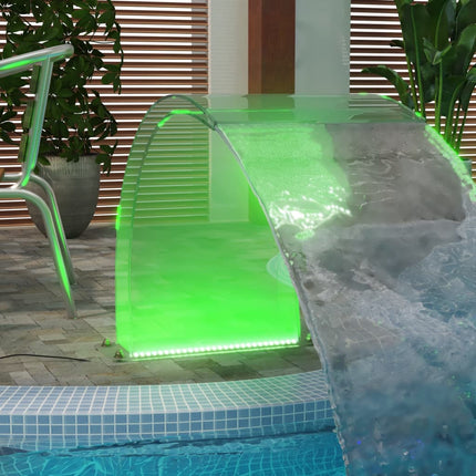 Fontaine De Piscine Avec Led Rvb Acrylique 50 Cm