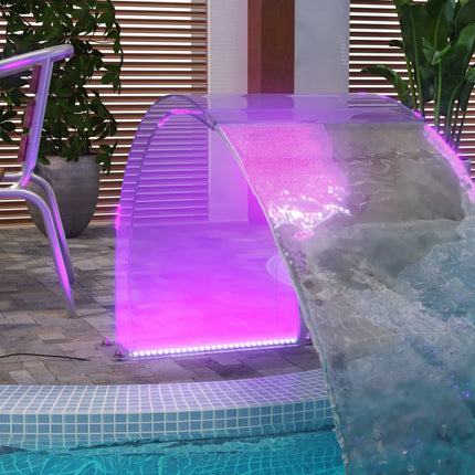 Fontaine De Piscine Avec Led Rvb Acrylique 50 Cm