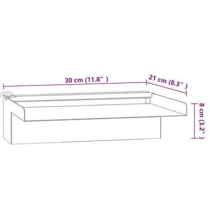 Déversoir Pour Cascade Avec Led Rvb Inox 30 Cm
