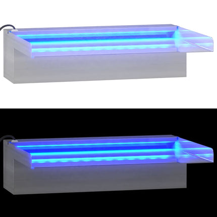 Déversoir Pour Cascade Avec Led Rvb Inox 30 Cm