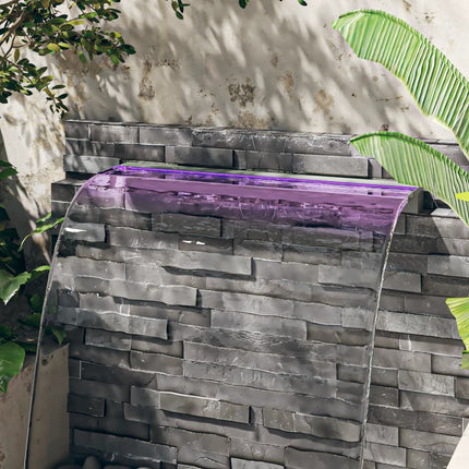 Déversoir Pour Cascade Avec Led Rvb Inox 30 Cm
